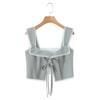 Aliexpress Venta al por mayor Verano Nuevo Versátil para Mujer con Adorno de Encaje Lazo Sin Mangas Top Corto Camisola