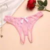 Bragas Sexys de Encaje de una Pieza para Mujer, Completamente Transparentes, Tanga Atractivo, Sin Entrepierna, Fáciles de Quitar, Estilo Europeo y Americano