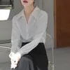 Nueva Camisa de Chifón de Color Sólido Estilo Coreano de Manga Larga para Primavera y Otoño 2025, Top Elegante de Color Sólido para Mujer, Profesional OL para el Trabajo