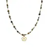 Collar de Acero Titanio con Piedras Naturales de Colores y Cuentas Flor de Concha para Mujer Cadena de Clavícula en Capas de Lujo Ligero de Diseño de Nicho