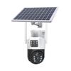 Monitoramento solar com câmera dupla, controle remoto via celular via Wi-Fi, à prova d'água IP66, visão noturna de alta definição para uso externo.