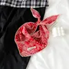 Bufanda Triángulo Estilo Ins Coreano y Japonés con Cinturón Superpuesto, Bufanda de Seda, Pañuelo para la Cabeza de Mujer, Bufanda Triángulo de Sarga, Bufanda para el Cuello para Combinar con Ropa