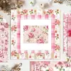 Ww212 Papel de Fundo Rosa Rosa Material DIY Cultural e Criativo Flor Rosa Decorativo Papel de Fundo Dupla Face