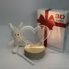 Venta caliente transfronteriza base de madera maciza Tablero de mensajes luz de noche 3D Luz creativa acrílico lámpara de mesa de ambiente