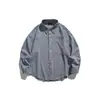 Yidao Roupas Vintage 2026 Outono Nova Camisa Vintage de Xadrez Pequeno para Homens, Caimento Solto, Estilo Japonês, Bolso Único, Manga Longa