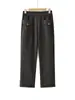 Pantalones de madre, estilo primavera y otoño, pantalones largos casuales holgados, pantalones para mujeres de mediana edad y ancianas, pantalones de cintura alta, pantalones rectos de talla grande, pantalones de abuela