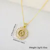 Colar com pingente de cobre europeu e americano micro-incrustado com zircônia 26 letras do alfabeto inglês joia redonda da moda feminina vendas diretas da fábrica