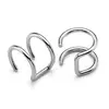 Venta directa de joyería para piercings en AliExpress, deseo, clip de oreja de acero inoxidable de color, dos círculos, varilla larga, hueso de oreja, uña, joyería para el cuerpo humano.
