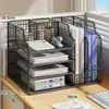 Suporte Organizador de Arquivos para Mesa Estante de Mesa Suporte Organizador por Matéria para Estudantes Caixa Organizadora Vertical de Vários Níveis para Estação de Trabalho