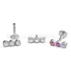 Pendientes F136 de Titanio Triple Redondo Zirconio 5A Zirconio Joyería para Piercings Uñas del Cartílago Uñas de la Oreja Uñas de Labios G23 Aleación de Titanio