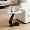Mesa auxiliar moderna de pizarra de lujo ligero, móvil para uso doméstico, mesa de centro pequeña para sofá de sala de estar, mesa redonda pequeña creativa de pie para mesita de noche