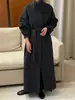 Abrigo Largo Doble Faz de Lana Elegante Srys Ame con Cuello Alto Holgado y Cinturón Grueso de Lana