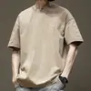 Camiseta Tendência de Manga Curta para Homem, Estilo Americano de Verão, Algodão Puro Pesado 200g, Estilo Designer, Caimento Solto, Tendência Branca de Meia Manga