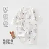 Ropa de Bebé de Algodón Puro Mariposa Clase A para Recién Nacidos Mono Asimétrico de Atar Mono de Manga Larga con Protección para la Barriga sin Huesos para Bebé