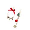 Moda Transfronteiriça Novos Brincos Assimétricos com Franjas Longas para Mulheres Brincos de Moda Papai Noel de Natal Floco de Neve para Mulheres