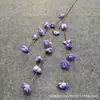 Venta al por mayor transfronteriza de flores artificiales de tallo alto de color violeta, de un solo tallo, para decoración de salones de ceremonias de bodas, jardinería, paisajismo y arreglos florales