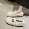 Zapatos esponjosos de moda estilo Chanel para mujer, nueva colección 2026, mocasines sin cordones, súper suaves y cómodos para mujeres embarazadas, populares zapatos de algodón de pelo corto