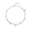 Pulsera Tres Vidas de Felicidad para Mujer, Joyería Moderna y Fresca con Hojas, Pulsera Sencilla de Verano Doble Capa con Borla y Hoja de Ginkgo