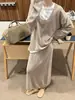 Venta de Liquidación, Sin Devoluciones ni Cambios, Suéter y Falda con Textura Estilo Old Money, Borde Enrollado, Cuello en U, Estilo Perezoso, Conjunto de Moda para Mujer Zc6382