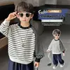 Conjunto de Dos Piezas a Rayas para Niños, Sudadera y Jeans, Nuevo Estilo Coreano, Primavera y Otoño 2026