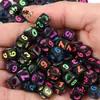 4 6 7 10 mm cuentas sueltas acrílicas cuentas con letras en inglés cuentas planas hechas a mano diy accesorios de joyería con cuentas pulsera
