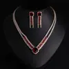 Colar com Pedras Quadradas de Trabalho Pesado com Microincrustação Total de Diamantes Cruzados de Luxo Completo Conjunto de Joias Acessórios Quadrados para Banquete Outono Inverno Venda por Atacado