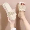 Chanclas de Perlas Antideslizantes Súper Suaves para Primavera/Verano 2026 Punta Abierta Suela Gruesa Cómodas Corte Bajo Antideslizantes para Exteriores Chanclas para Mujer