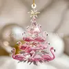 Pingente de Flamingo de Natal Plano Transfronteiriço Acrílico Chaveiro para Interior de Carro Decoração de Árvore de Natal Pequeno