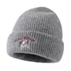 Gorro de Lana Bordado Estilo Coreano Ins con Cachorro para Mujer en Otoño e Invierno Engrosado Cálido y Lindo Gorro Tejido Gorro Protector de Orejas