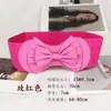 Cinturón elástico ancho de cintura alta para mujer con decoración de lazo azul, cinturón reductor elástico rojo versátil, venta al por mayor transfronteriza