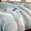 Conjunto de Quatro Peças de Veludo Leite Esculpido Simples e Luxuoso de Inverno, Capa de Edredom Espessa, Lençol de Cama, Roupa de Cama Têxtil Quente para Casa Venda por Atacado