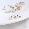 Cobre Chapado en Oro de 18 Quilates Chapado con Oro Real, Platino, Plata Pura Tubo de Posicionamiento Clip DIY Fijo Plano Perla de Posicionamiento de Acabado Accesorios que Conservan el Color