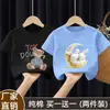 Estilo Caliente de Verano Manga Corta Niñas Camiseta de Manga Corta 100% Algodón Verano 2025 Nuevo Estilo Tops y Camisetas para Niñas