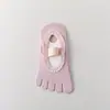 Meias Invisíveis de Renda Estilo Francês para Yoga Feminino, Meias Esportivas Absorventes de Suor com Cinco Dedos Específicas para Pilates, Venda por Atacado