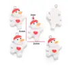 Serie Navideña de Resina DIY Colgante de Papá Noel Regalo Muñeco de Nieve Pulsera Llavero Colgante Decorativo W462