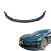 Adequado para modificação de carro de lábio frontal Tesla Model3, spoiler dianteiro anticolisão, preto burro/preto brilhante/padrão de carbono