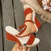 Sandálias plataforma com salto anabela plus size para mulheres, sandálias plataforma com salto anabela leve, peep-toe de sola grossa, transfronteiriças, atacado para varejistas independentes