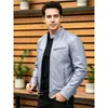 Chaqueta de Cuero Sintético Ajustada para Hombre con Cuello Alto, Chaqueta de Motociclista, Ropa Exterior Casual de Moda para Primavera y Otoño, Nueva Chaqueta de Cuero Transfronteriza