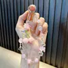 Cadena para Teléfono Móvil con Cuentas de Cereza Cadena Colgante para Bolso con Lazo de Cristal Lanyard de Perlas para Teléfono Móvil Regalo Pequeño Venta al por Mayor