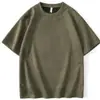 Camiseta Curta de Camurça Solta Estilo Americano Transfronteiriça Personalizada 230g Tendência Versátil Camisa Base Uniforme de Turma Roupa de Trabalho