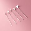 Nalan Plata S925 Corazón Estrella Cuadrado Mariposa Flor de Cuatro Hojas Alambre para Oreja Pendientes Simples de Longitud Media M03967