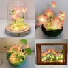 Luz de Noche de Loto Paquete de Materiales Hechos a Mano DIY Luz de Noche de Loto Tulipán Adorno de Escritorio Hecho a Mano DIY Luz de Noche de Loto