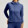 Jaqueta esportiva transfronteiriça, modeladora, de corte solto, roupa de yoga elástica, top de corrida com zíper, roupa de ginástica de manga comprida