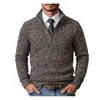 Comercio Exterior Amazon Otoño e Invierno Tallas Grandes Suéter Pulóver para Hombre Manga Larga Cuello Semi-Alto Prendas de Punto para Hombre Suéter al por Mayor