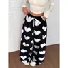 Pantalones Casuales Nuevos Europeos y Americanos de AliExpress Transfronterizos Estampado de Leopardo Pantalones Largos de Pierna Ancha