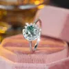 Anillo de Plata de Ley S925 de Venta Caliente Transfronteriza Borde de Ágata de Hierba de Agua Luna Incrustada Diamante Blanco Lujo Accesible Hermoso Simple Versátil