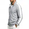2026 Otoño Americano Holgado para Hombre Deportivo Simple Cremallera Cuello Alto Bloque de Color Versátil Chaqueta con Capucha para Viajar