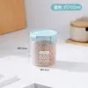 Tarro de plástico transparente sellado para cocina, caja para almacenar granos, redondo, para alimentos, leche en polvo, con tapa