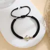 Pulsera para Mujer Ajustable Tejida a Mano con Nudo Plano Colgante de Mariposa Ojo Negro y Azul Diamante Producto Nuevo Transfronterizo