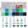 Kit de cuentas con alfabeto de 28 cuadrículas de 6 x 9 agujeros grandes para hacer collares y pulseras de cuentas hechas a mano para niños